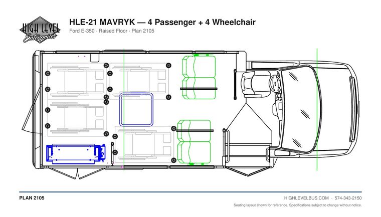 MAVRYK — 4 Passenger + 4 Wheelchair seating layout