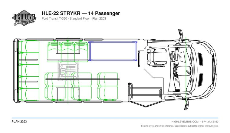 STRYKR — 14 Passenger seating layout