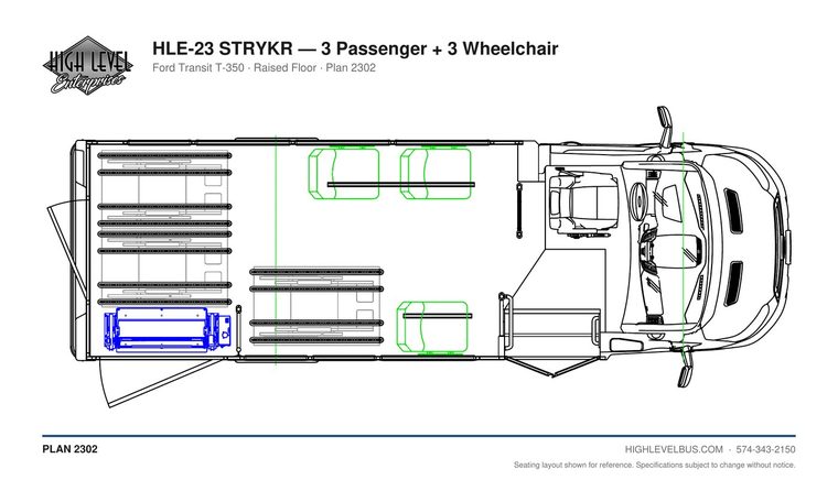 STRYKR — 3 Passenger + 3 Wheelchair seating layout