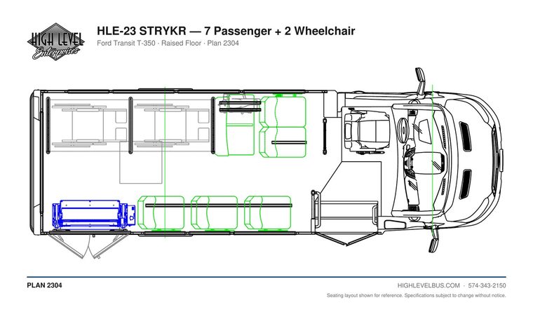 STRYKR — 7 Passenger + 2 Wheelchair seating layout