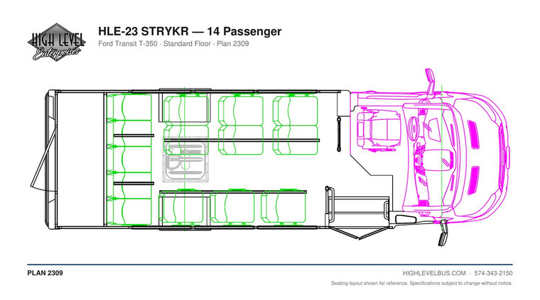 STRYKR — 14 Passenger seating layout