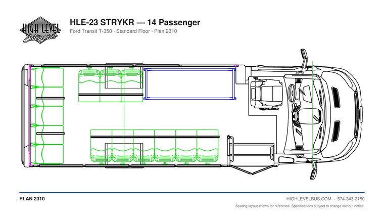 STRYKR — 14 Passenger seating layout