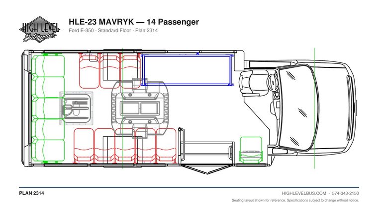 MAVRYK — 14 Passenger seating layout