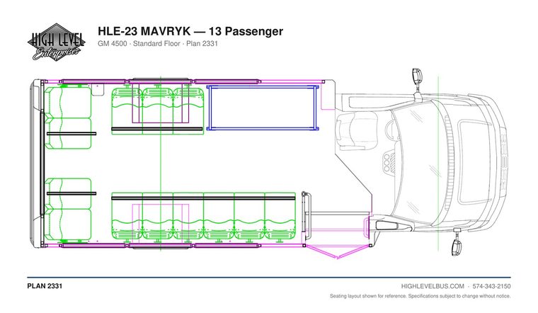 MAVRYK — 13 Passenger seating layout
