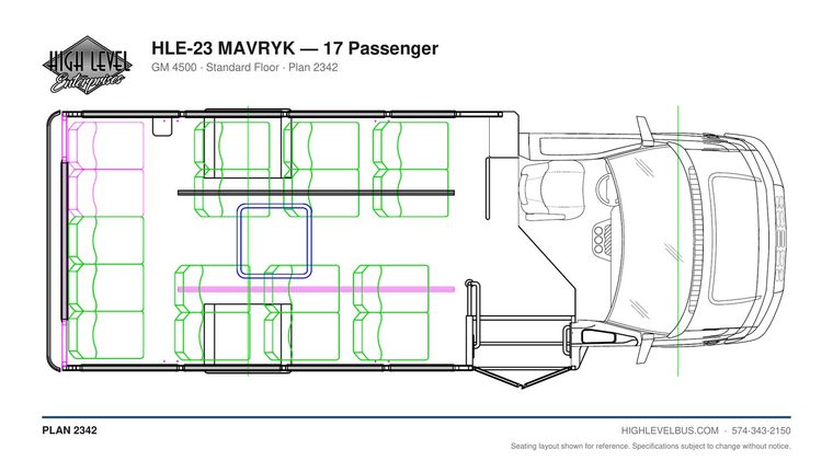 MAVRYK — 17 Passenger seating layout