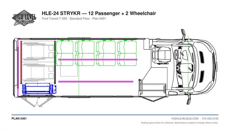 STRYKR — 12 Passenger + 2 Wheelchair seating layout