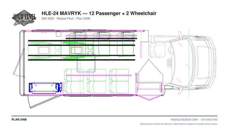 MAVRYK — 12 Passenger + 2 Wheelchair seating layout