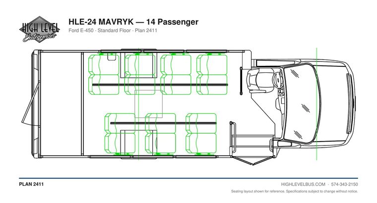 MAVRYK — 14 Passenger seating layout