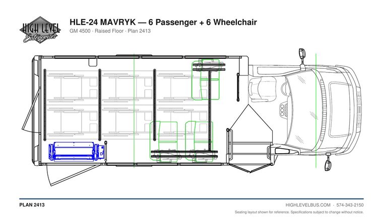 MAVRYK — 6 Passenger + 6 Wheelchair seating layout