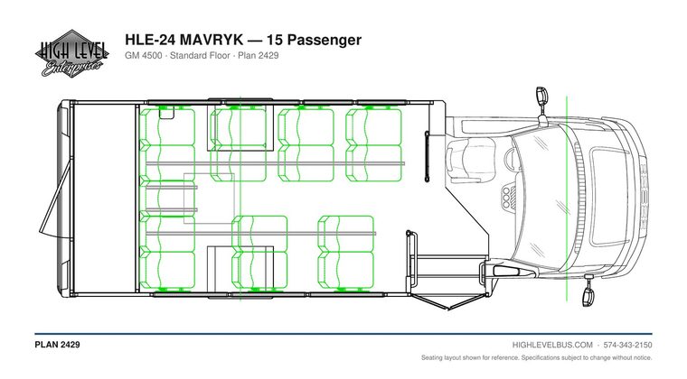 MAVRYK — 15 Passenger seating layout
