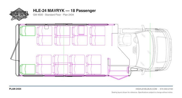 MAVRYK — 18 Passenger seating layout