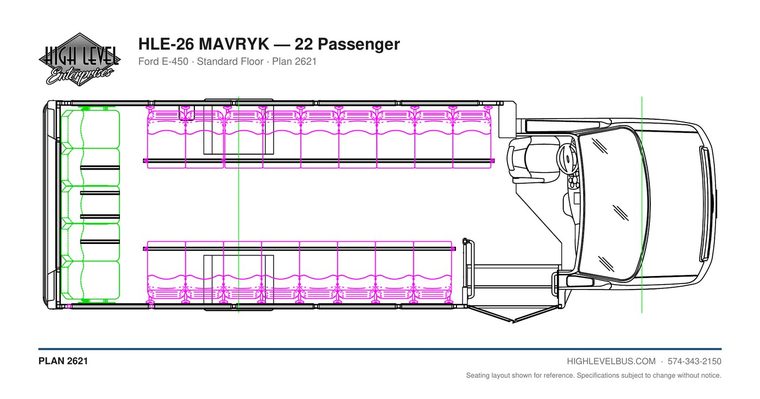 MAVRYK — 22 Passenger seating layout