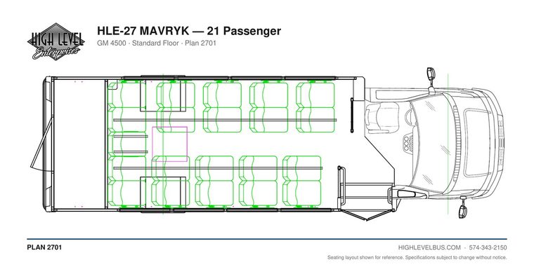 MAVRYK — 21 Passenger seating layout