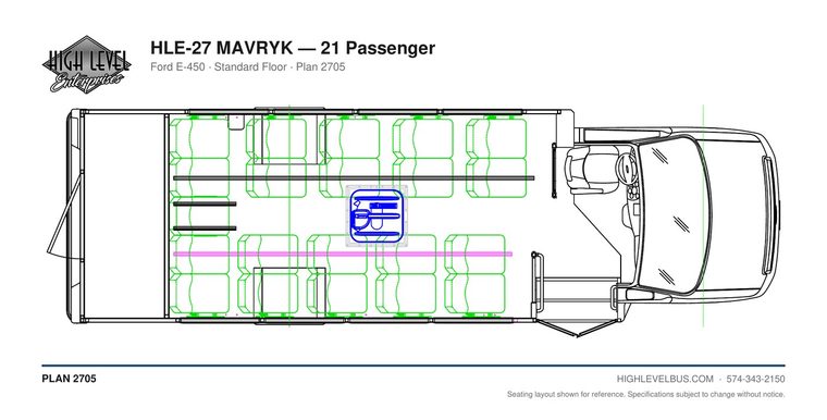 MAVRYK — 21 Passenger seating layout