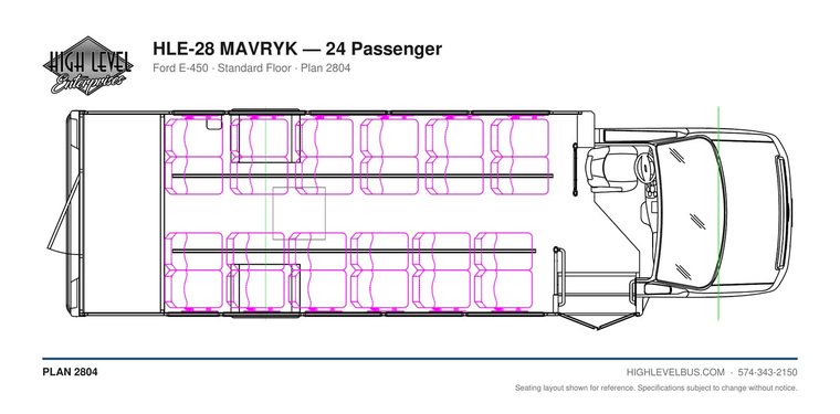 MAVRYK — 24 Passenger seating layout