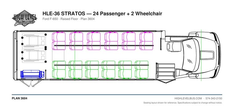 STRATOS — 24 Passenger + 2 Wheelchair seating layout