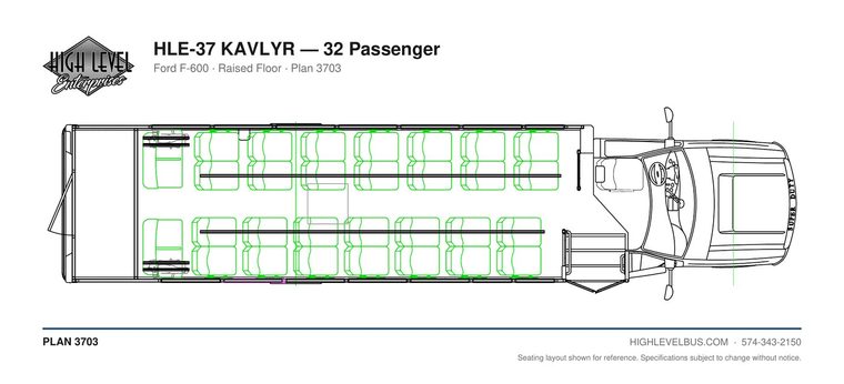 KAVLYR — 32 Passenger seating layout