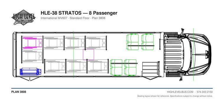 STRATOS — 8 Passenger seating layout