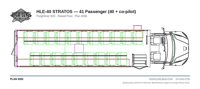 STRATOS — 41 Passenger (40 + co-pilot) seating layout