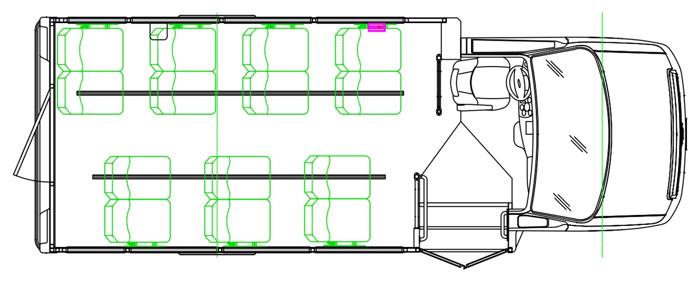 MAVRYK seating layout — 14 Passenger