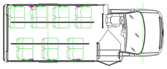 MAVRYK seating layout — 14 Passenger