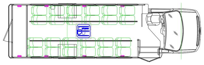 MAVRYK seating layout — 24 Passenger + Rear Luggage