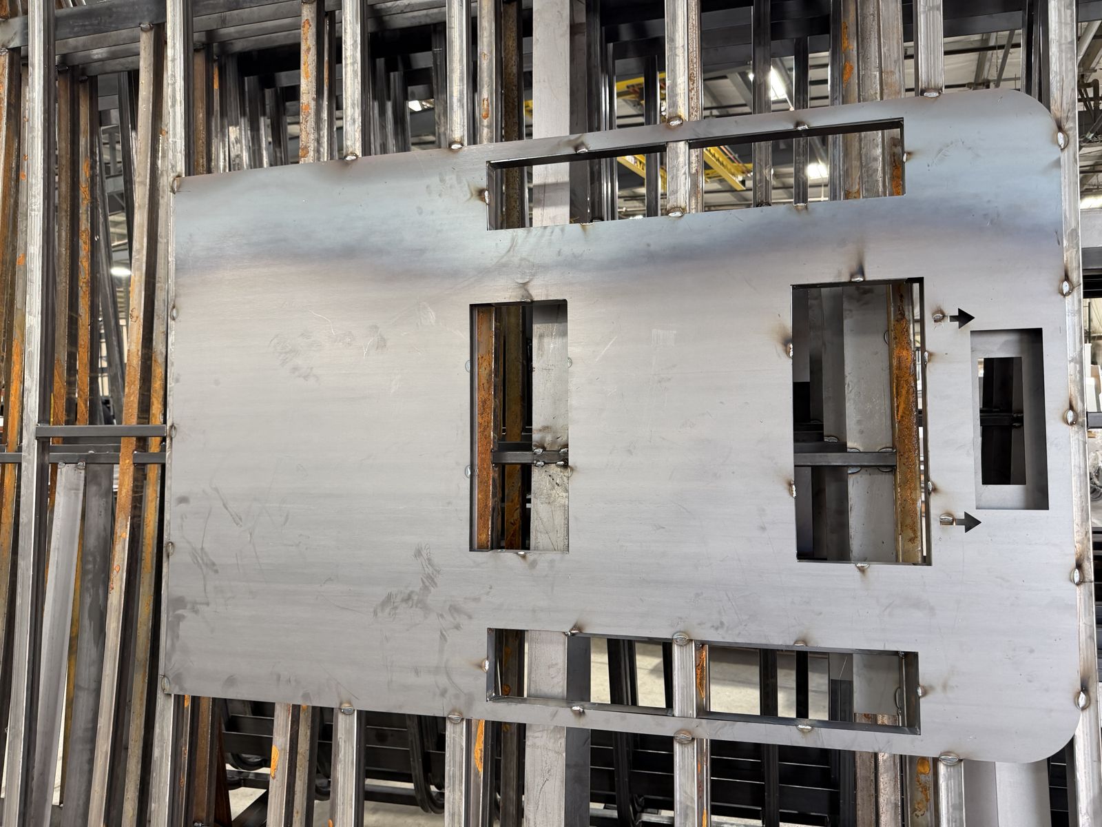 Welded sidewall frame ready for lamination